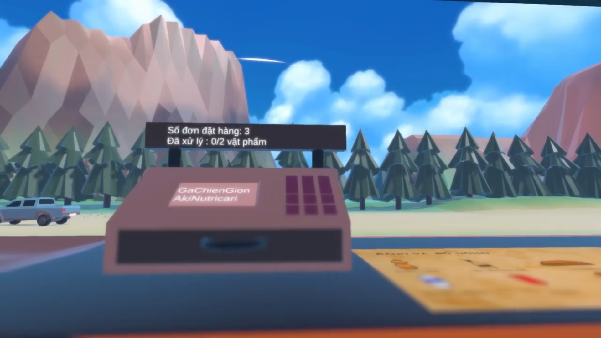 Máy tính tiền, khi đặt vật phẩm vào máy thì sẽ tính hoàn thành nhiệm vụ.